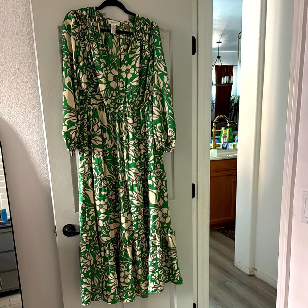 Green Floral Maxi Dress